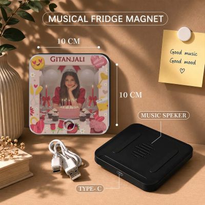Birthday Gift for Sister & Bestie Customized Musical Fridge Audio Message Gift  Rechargeable Sound Magnet Photo Frame Magnet for Refrigerator